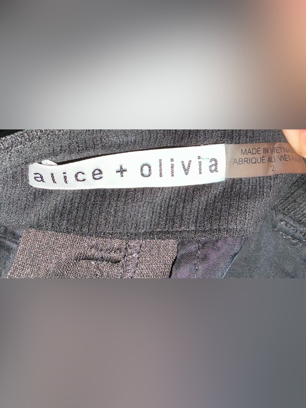 #118- Alice + Olivia Black Corduroy Cargo Pants - Picture 5 of 6